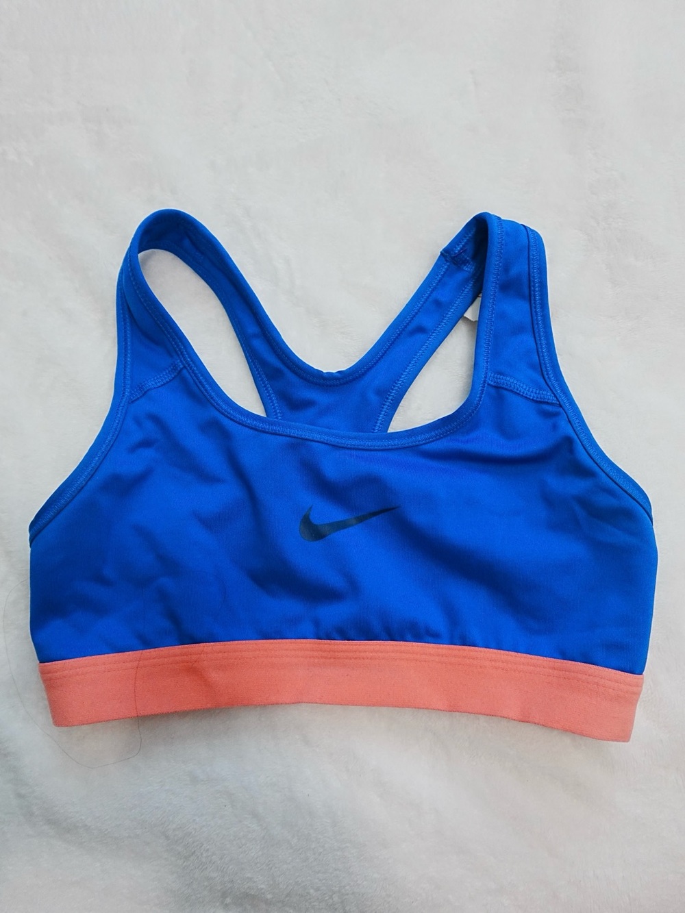 Nike Women's Blue & Coral Sports Bra - Medium Support - XS